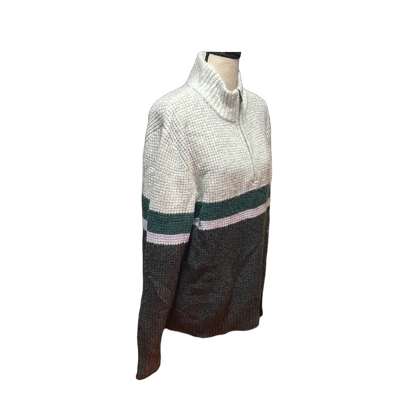 Goodfellow & Co. Color Block Gray and Green Turtleneck Women’s Sweater Size L - Picture 4 of 10